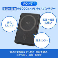 オウルテック 準固体電池5000mAhPD20WUSB-Cワイヤレスモバイルバッテリー OEC-LPB5025MG-WH 1個（直送品）