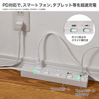 朝日電器 延長コード 耐雷 LEDランプスイッチ付 3個口/1m PD20W ホワイト WLK-3221SUC(W) 1個（直送品）