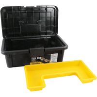 藤原産業 SK11 ツールボックス W380×D220×H140mm コの字型トレー付 FTBーA380BK 1セット(3個)（直送品）