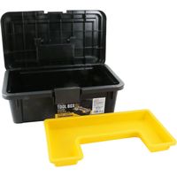 藤原産業 SK11 ツールボックス W380×D220×H190mm コの字型トレー付 FTBー380BK 1セット(3個)（直送品）