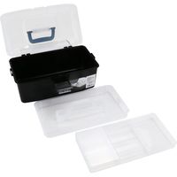 藤原産業 SK11 ツールボックス W337×D196×H159mm 2段式トレー付 FOBー340BK 1セット(3個)（直送品）