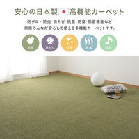 萩原 アース防ダニ・防虫効果のある国産高機能カーペット スティーマ 江戸間8帖 グリーン 600001080 1枚（直送品）