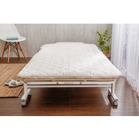 ファミリー・ライフ 天然木すのこ折りたたみベッド 生成り シングル 04013 1台