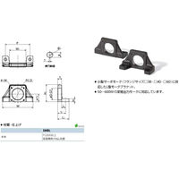 鍋屋バイテック会社 モータブラケット SMBL-60-30-M5-RY 1個（直送品）