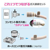 カクダイ ガスホースセット(都市ガス9.5ミリ用)2.4m GA-PG066 1組（直送品）