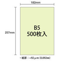 大王製紙　ダイオーマルチカラープリンタ用紙　86408　B5　1箱（2500枚入）　若草色（わけあり品）
