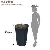 リス キャスターペール 90L ゴミ箱 レッド 1台 ハンドル フタ付き 業務用 集積カート 日本製 幅468×奥行575×高さ824mm（わけあり品）