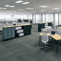 【組立設置込】コクヨ エディア 両開き扉 上置 シリンダー錠 幅900×奥行450×高さ400mm ブラック 1台（直送品）