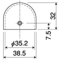 OMSORG(オムソリ) オムソリPRO手すり3565シリーズ  亜鉛ダイカスト エンドキャップ 35 シルバー  2個（直送品）