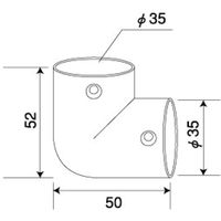 OMSORG(オムソリ) オムソリPRO手すり3565シリーズ  固定コーナー金具 35 シルバー  NGK-35S 1個（直送品）