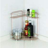 パール金属 調味料ラック コーナーラック 2段 ストレージゴールド スチール製 331873 1個（直送品）