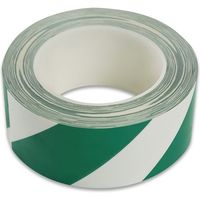 セーフラン安全用品 耐摩耗ラインテープ 緑/白 15625 1巻