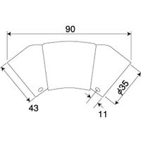 OMSORG(オムソリ) オムソリPRO手すり3565シリーズ  ニューコーナー(W)金具 35 ブラウン C3590B 20個（直送品）