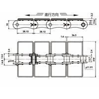 椿本チエイン (株)椿本チエイン ステンレストップチェーン TS形 TS1143ーNPーL 1セット(4L)（直送品）