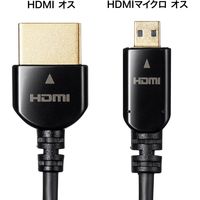 サンワサプライ イーサネット対応ハイスピードHDMIマイクロケーブル(1.5m) KM-HD23-15K 1本（直送品）