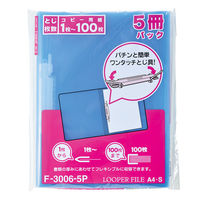 LIHIT LAB. ルーパーファイル クリスタルブルー F3006-5P-20 1箱（25冊：5冊入×5袋）