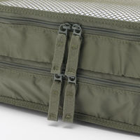 無印良品 ポリエステルたためる仕分けケース カーキ ダブルタイプＳ 約２０×２６×１０ｃｍ 良品計画