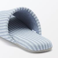 無印良品 綿サッカー織 履き心地やわらか足なりスリッパ Ｌ ２５～２７．５ｃｍ用 ブルー 良品計画