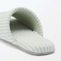 無印良品 綿サッカー織 履き心地やわらか足なりスリッパ Ｍ ２２．５～２５ｃｍ用 グリーン 良品計画