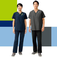 フォーク スクラブ チャコールグレー×ダークグレー 4L 7042SC-26-4L 1枚（直送品）