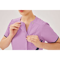 フォーク レディスジップスクラブ ダークネイビー×ラベンダー 4L 7078SC-17-4L 1枚（直送品）