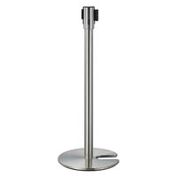 セーフラン安全用品 ステンレススタンドバリケード(U型ベース) ベルト黒2m 【2台セット】 C0200-2BK 1セット(2台入)（直送品）