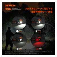 NICRON H40 ミニアルミヘッドランプ 700LM 1個（直送品）