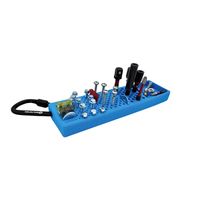 ボルトスター 整備現場 作業現場向け シリコン製 ボルト・ビス紛失防止用ホルダーシート 203×50mm カラビナ付 ブルー BTSー100（直送品）