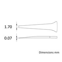 IDEAL-TEK アイデアルテック ステンレスピンセット 直平型 耐酸・耐磁 先端幅1.70mm 全長120mm F.SA.0.IT 1本（直送品）