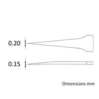 アイデアルテック 先端極細 ミニステンレスピンセット 直鋭型 耐酸・耐磁 先端幅0.20mm 全長90mm M2.SA.1.IT 1本（直送品）