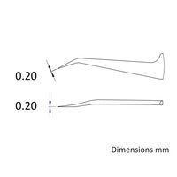 アイデアルテック 先端極細 ステンレスピンセット 曲鋭型 耐酸・耐磁 先端幅0.20mm 全長115mm 5C.SA.6.ITE 1本（直送品）