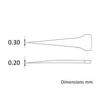 アイデアルテック 先端極細 ステンレスピンセット 直鋭型 耐酸・耐磁 先端幅0.30mm 全長120mm 2.SA.6.ITE 1本（直送品）