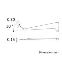 アイデアルテック 先端極細 チタン製ピンセット 曲鋭型 耐酸・耐磁 先端幅0.30mm 全長115mm 51S.TA.0.IT 1本（直送品）