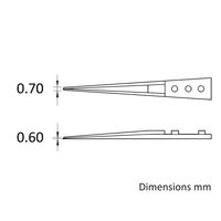 アイデアルテック 先端セラミック 先端交換式 ステンレスピンセット 直鋭型 先端幅0.70mm 全長135mm 71MZ.SA.0.IT（直送品）