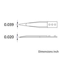 アイデアルテック ピンセット(74MZ.SA.0.IT)用替チップ 直鋭型 先端幅1.00mm 全長55.0mm A74MZ 1組（直送品）