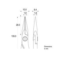 アイデアルテック ESDタイプ プライヤ型ピンセット 滑り止め 半丸型 ギザあり 全長135mm ES6024S.CR.BG.IT 1丁（直送品）