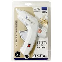 WIZ’A アークランドサカモト スイッチ付き コード式 グルーガン 10W 白スティック2本付き Φ7.0~7.5mm WZGGー7S（直送品）