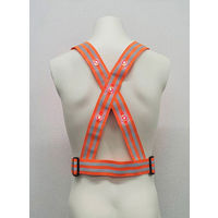 熱田資材 伸縮素材LED反射付ベスト リフレックスV 蛍光オレンジ LRVー402R 1セット(1着×5)