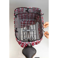 清水産業株式会社 伸縮式はっ水自転車後カゴカバー チェックワイン 20247 1個（直送品）