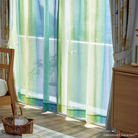 SUMINOE MOOMIN カーテン オーロラボイル A1047 幅1000×丈1330mm ブルーグリーン 1枚（直送品）