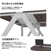 【軒先渡し】LASHデスク ラッシュホールレッグ 幅2400×奥行1400×高さ720mm ホワイト天板/ホワイト脚 1台（直送品）