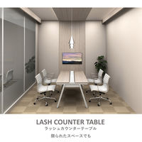 【軒先渡し】LASHローカウンター 幅1800×奥行450×高さ720mm オーク天板/ブラック脚 1台（直送品）