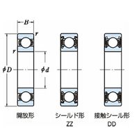 日本精工 日本精工(NSK) ステンレス軸受 SS6001ZZ-T 1個 69-0538-95（直送品）