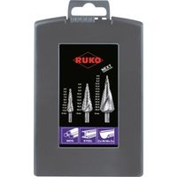 RUKO 2枚刃スパイラルステップドリルセット 3本組 コバルトハイス 101026ERO 1セット(3本) 705-8015（直送品）