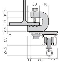 岡田装飾金物 岡田 ブラケット カーテンレール D30クリップ付天井ブラケット ANタイプ 12Y17N 1個 698-8209（直送品）