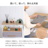 エイ・アイ・エス ファブリックチェスト 3段 幅600×奥行340×高さ996mm ホワイト×グレー 1台（直送品）