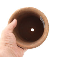 リーフ 鉢 アンティークポット 直径13×14.5cm 赤 226029 1個（直送品）