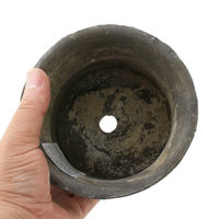 リーフ 鉢 アンティークポット 直径13×高さ10cm 黒 226241 1個（直送品）