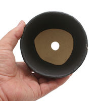 かみ山陶器 盆栽鉢 信楽焼 植木鉢 黒泥 三ツ足 4号 226386 1個（直送品）