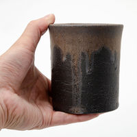 かみ山陶器 盆栽鉢 信楽焼 植木鉢 金彩寸胴 3号 263470 1個（直送品）